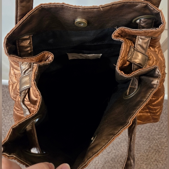 Big Buddha Elegant Brown Quilted Tote Bag - Picture 6 of 7